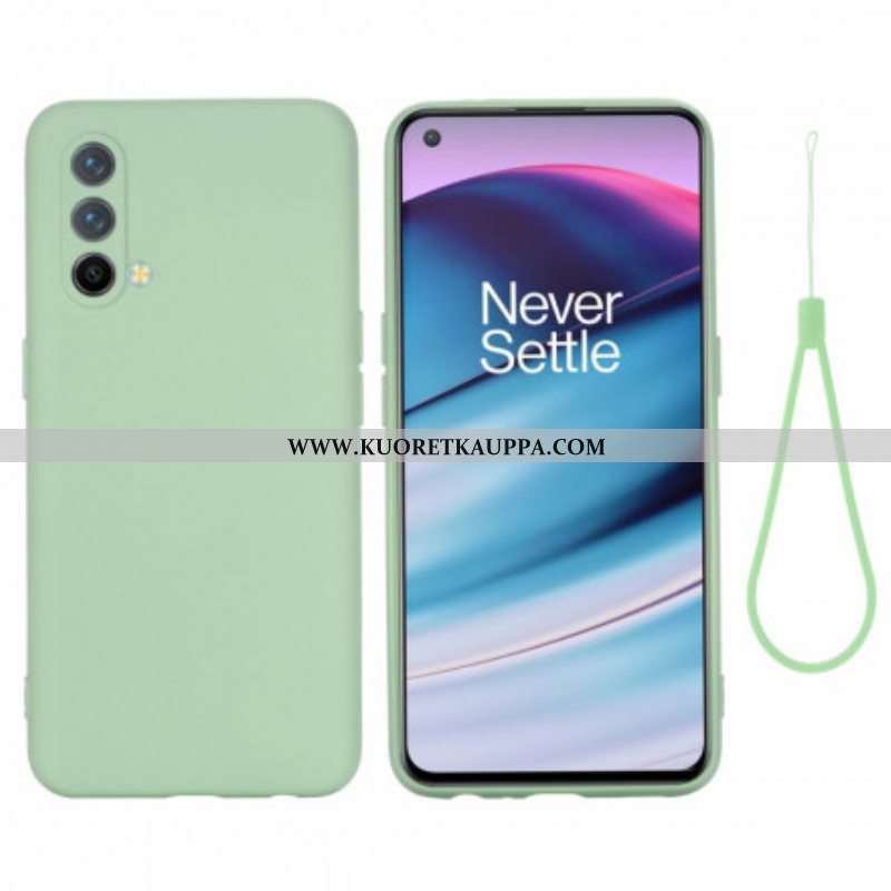Kuori OnePlus Nord CE 5G Nestemäinen Silikoni Kaulanauhalla