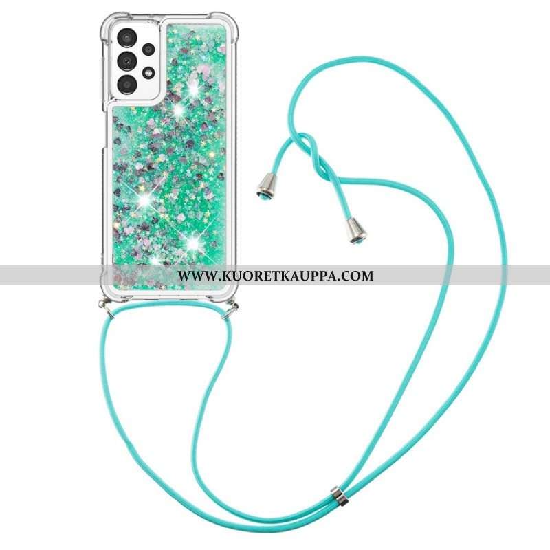 Kuori Samsung Galaxy A13 Kiristysnyörillä Kiristysnyöri Paljetteja