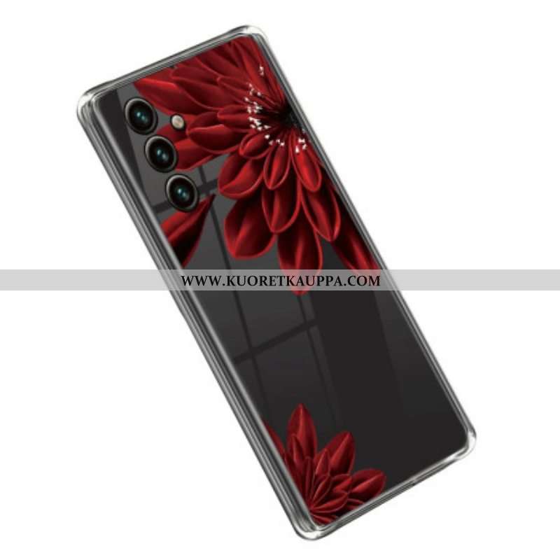 Kuori Samsung Galaxy A14 / A14 5G Saumaton Punainen Kukka