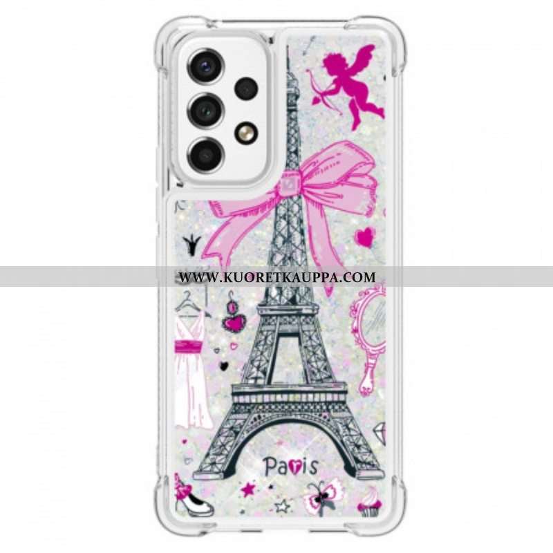 Kuori Samsung Galaxy A53 5G Eiffel-tornin Paljetteja