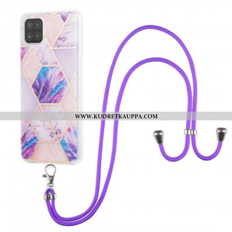 Kuori Samsung Galaxy M12 / A12 Kiristysnyörillä Marmorijohdolla