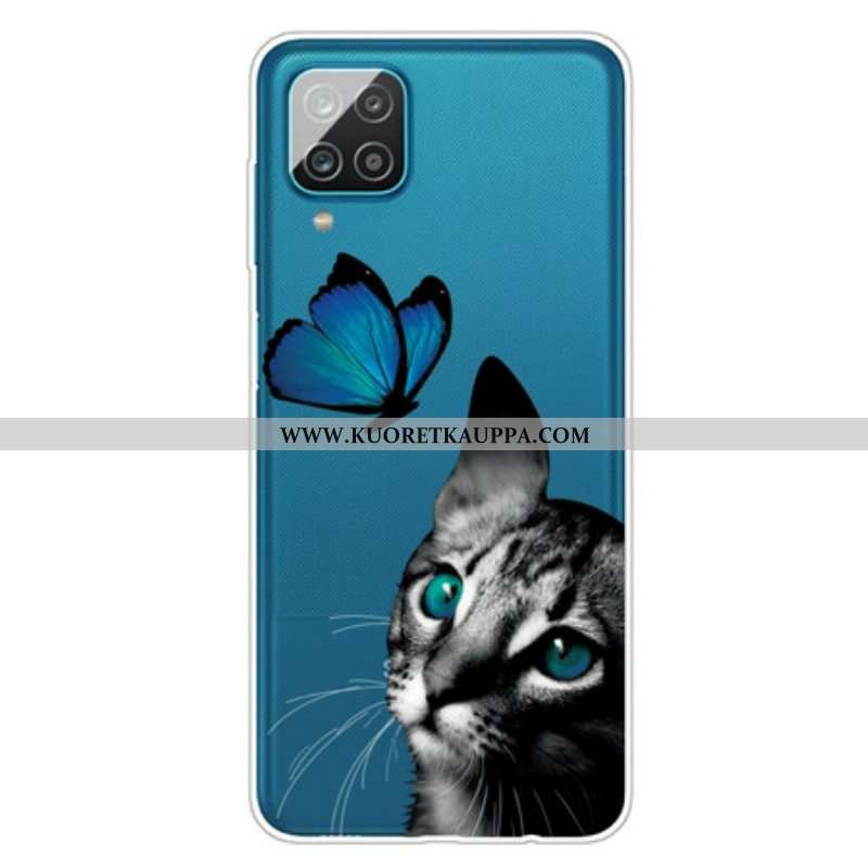 Kuori Samsung Galaxy M12 / A12 Kissa Ja Perhonen