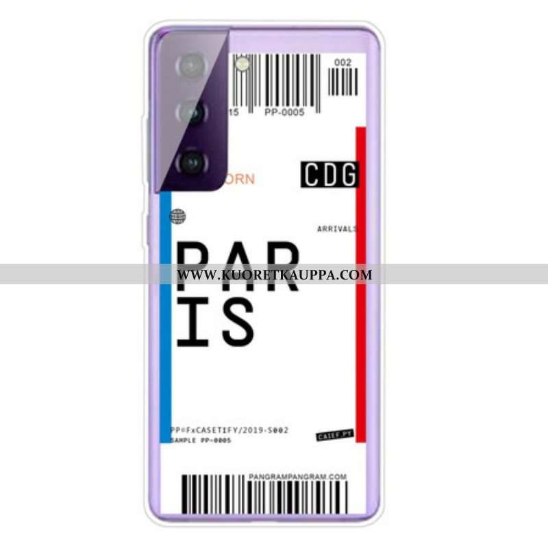 Kuori Samsung Galaxy S21 5G Boarding Pass Pariisiin