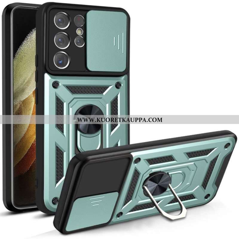 Kuori Samsung Galaxy S21 Ultra 5G Suunniteltu Linssin Pidike Ja Suojat
