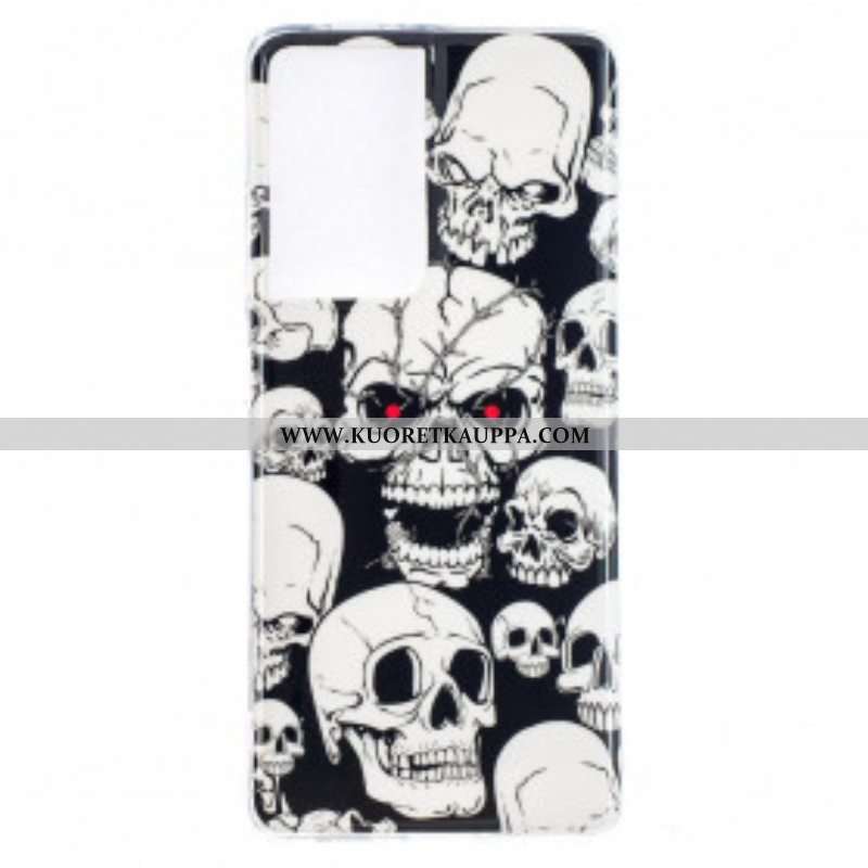 Kuori Samsung Galaxy S21 Ultra 5G Varoitus Fluoresoivat Kallot