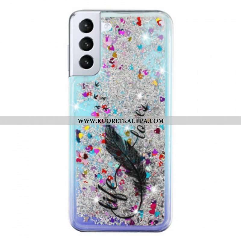Kuori Samsung Galaxy S22 5G Life & Love Paljetteja