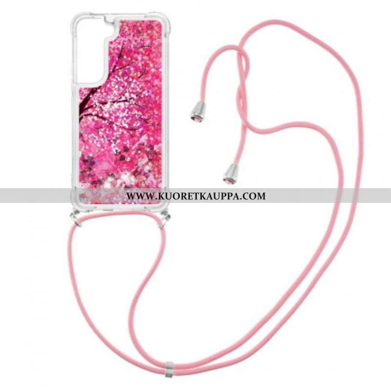 Kuori Samsung Galaxy S22 5G Paljetteja Kiristysnyörillä