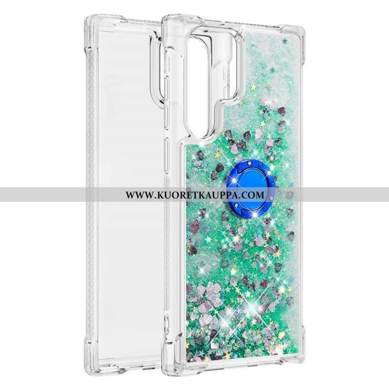 Kuori Samsung Galaxy S22 Ultra 5G Glitter Ring-kiinnike