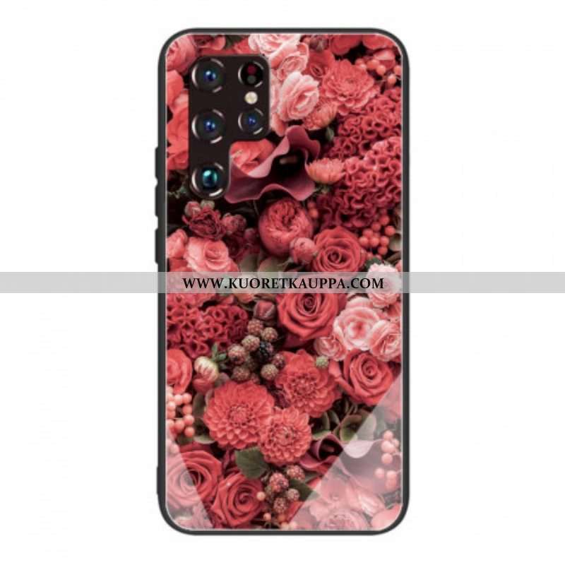 Kuori Samsung Galaxy S22 Ultra 5G Rose Flowers Karkaistu Lasi