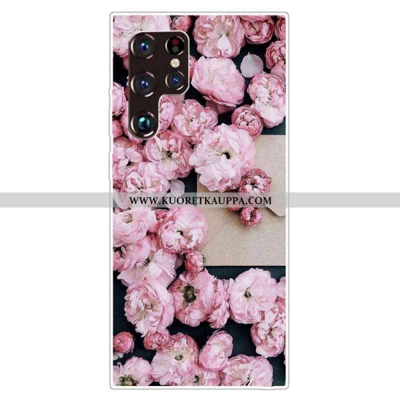 Kuori Samsung Galaxy S22 Ultra 5G Vaaleanpunaiset Kukat