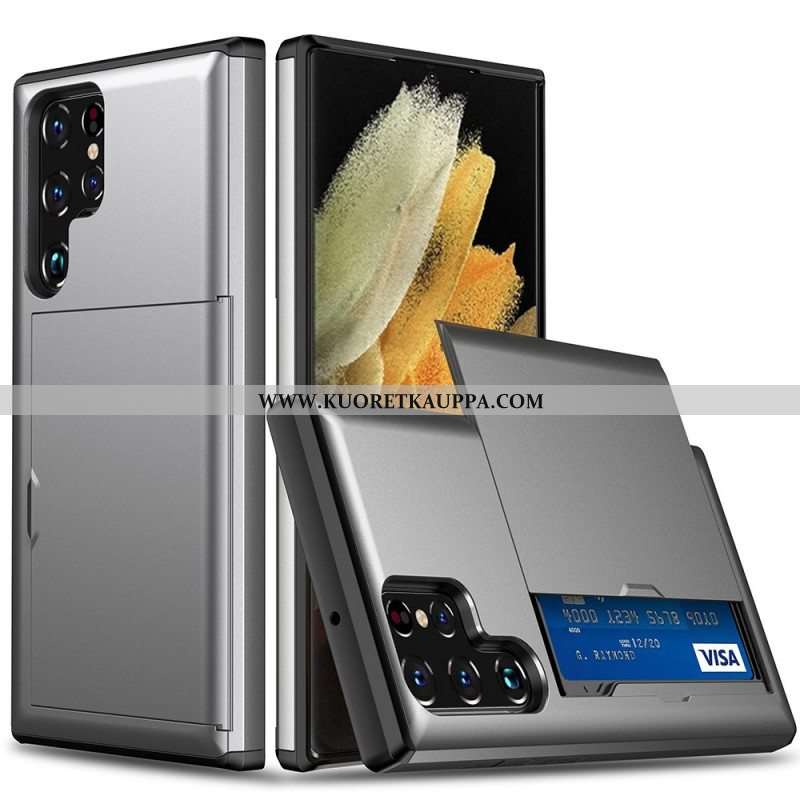Kuori Samsung Galaxy S22 Ultra 5G Vetoketjullinen Korttikotelo