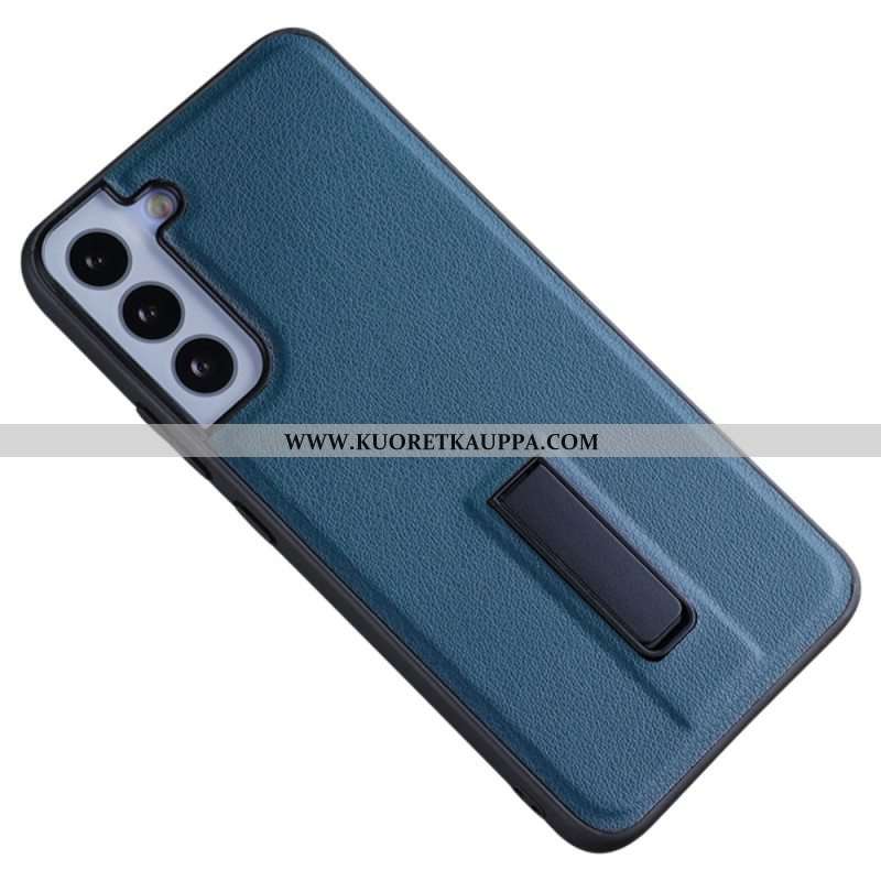 Kuori Samsung Galaxy S23 Plus 5G Keinonahkaa Jalustalla