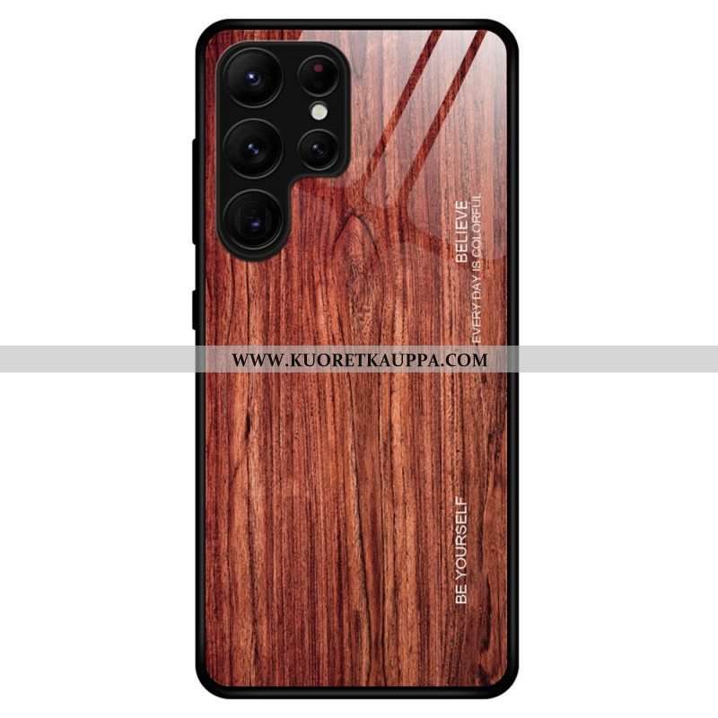 Kuori Samsung Galaxy S23 Ultra 5G Wood Design Karkaistu Lasi