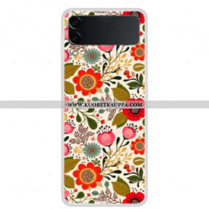 Kuori Samsung Galaxy Z Flip 3 5G Kotelot Flip Florets