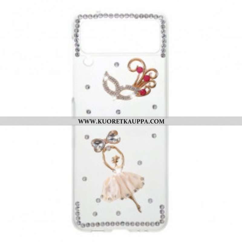 Kuori Samsung Galaxy Z Flip 3 5G Kotelot Flip Jalokivi Tanssija