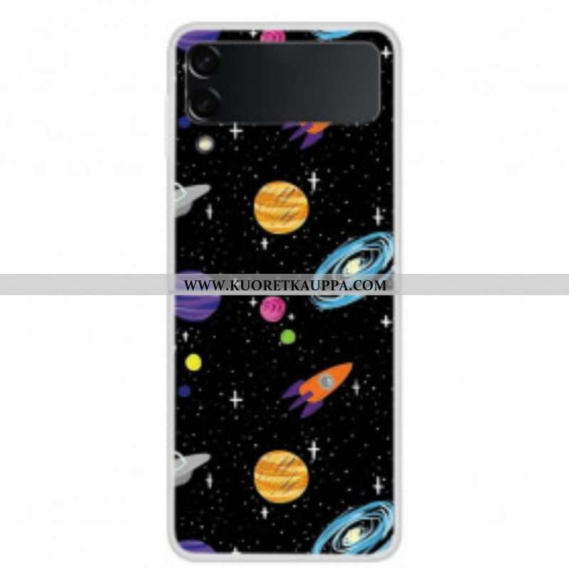 Kuori Samsung Galaxy Z Flip 3 5G Kotelot Flip Planeetta Galaxy