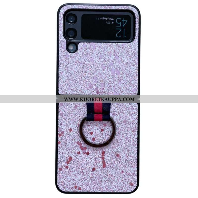 Kuori Samsung Galaxy Z Flip 4 Kotelot Flip Paljetteja Sormuksella