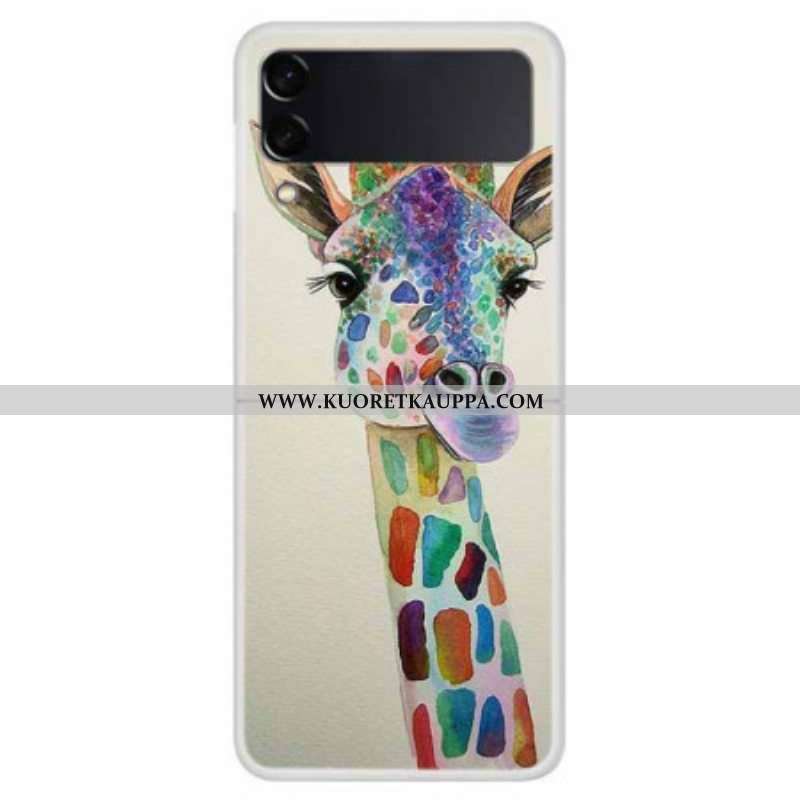 Kuori Samsung Galaxy Z Flip 4 Kotelot Flip Värikäs Kirahvi