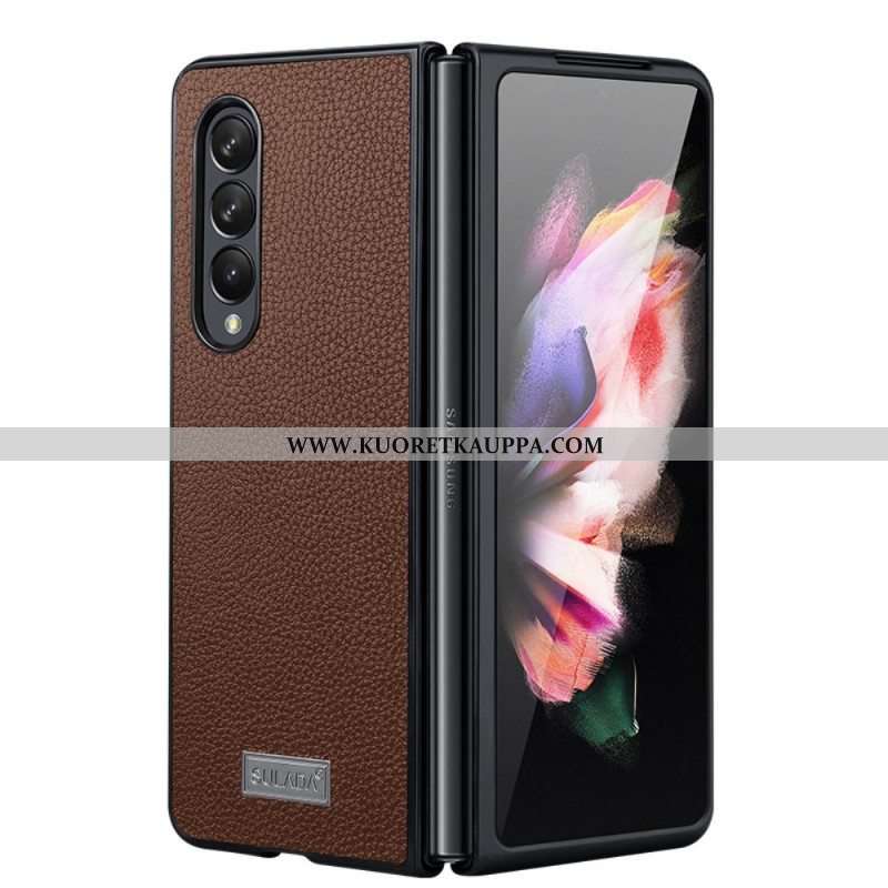 Kuori Samsung Galaxy Z Fold 3 5G Litsi-nahkatyylinen Sulada