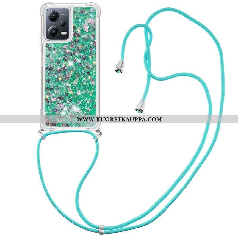 Kuori Xiaomi Redmi Note 12 5G Kiristysnyörillä Paljeteilla Kiristysnyörillä