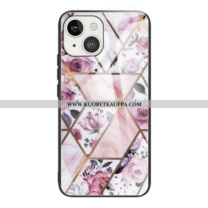Kuori iPhone 13 Mini Geometria Marmori Karkaistu Lasi