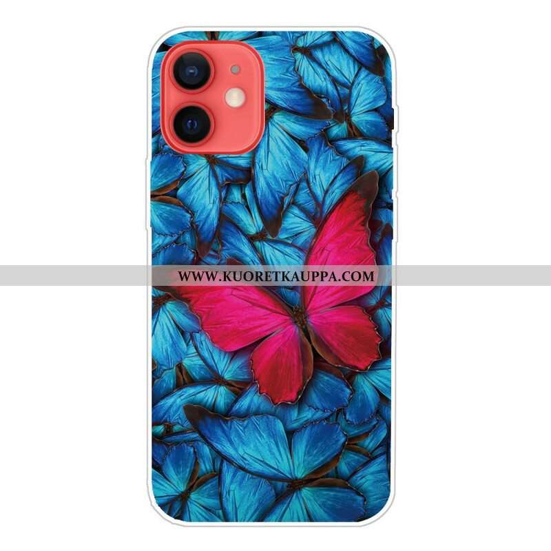 Kuori iPhone 13 Mini Joustavat Perhoset