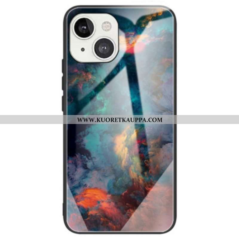 Kuori iPhone 14 Akvarellikuvioinen Karkaistu Lasi