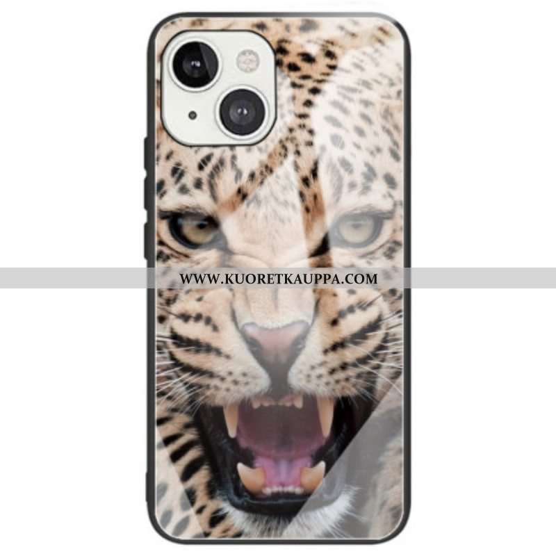 Kuori iPhone 14 Leopard Karkaistu Lasi