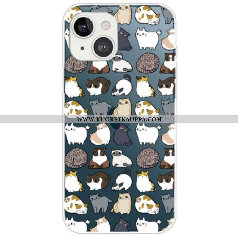 Kuori iPhone 14 Plus Saumattomat Kissat