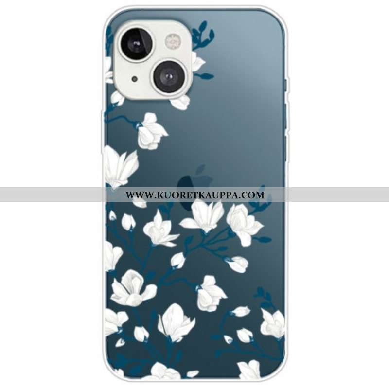 Kuori iPhone 14 Plus Valkoiset Kukat