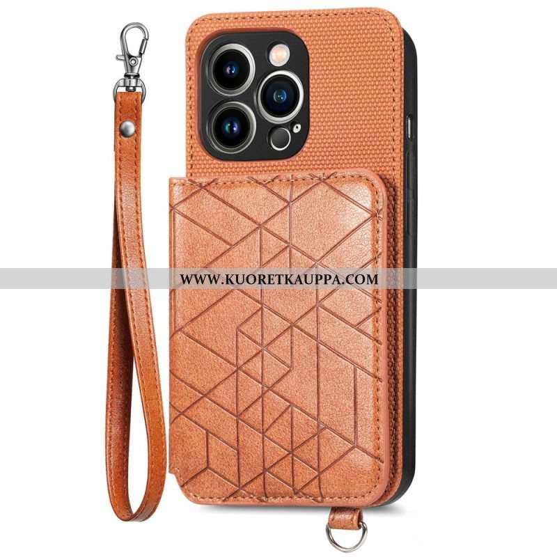 Kuori iPhone 14 Pro Lompakkokotelo Lompakko Ja Kaulanauha