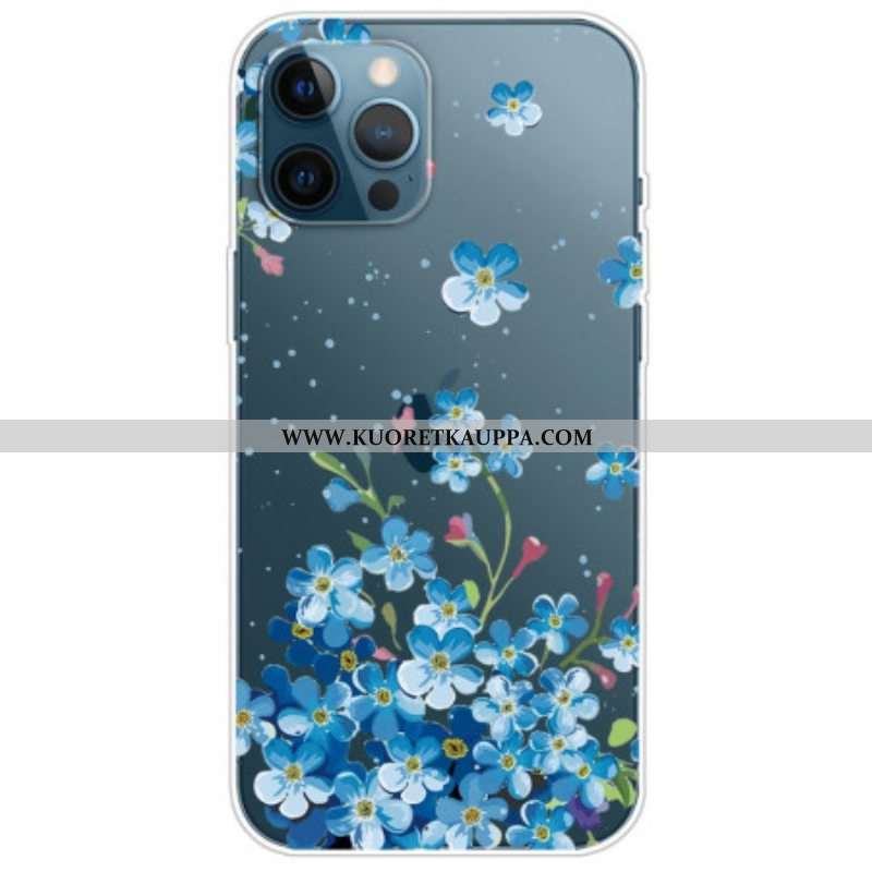 Kuori iPhone 14 Pro Saumattomat Siniset Kukat