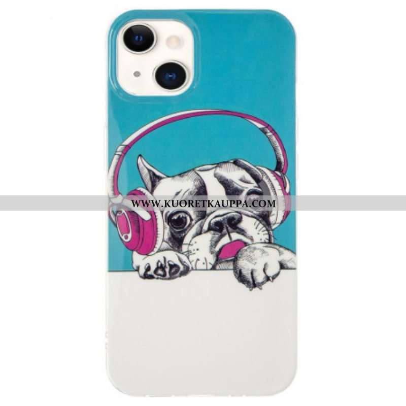 Kuori iPhone 15 Plus Fluoresoivat Kuulokkeet