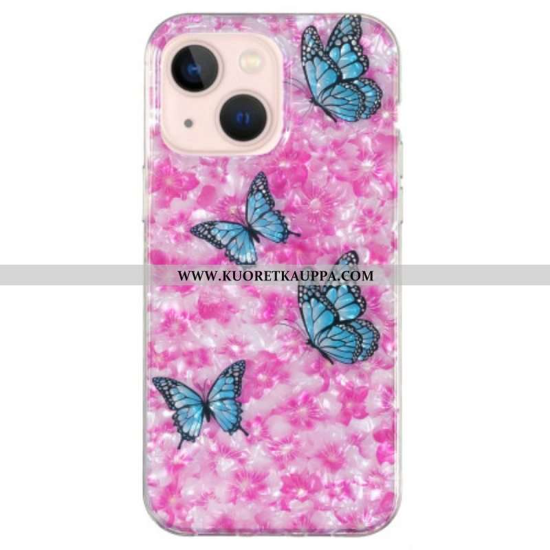 Kuori iPhone 15 Plus Kukkia Ja Perhosia