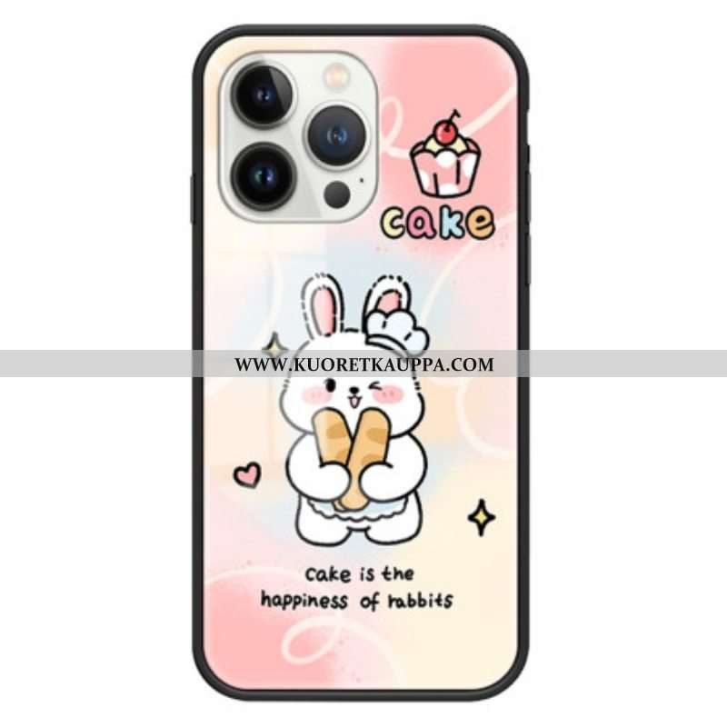 Kuori iPhone 15 Pro Happy Rabbit Tempered Glass