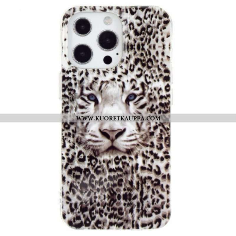 Kuori iPhone 15 Pro Max Fluoresoiva Leopardi