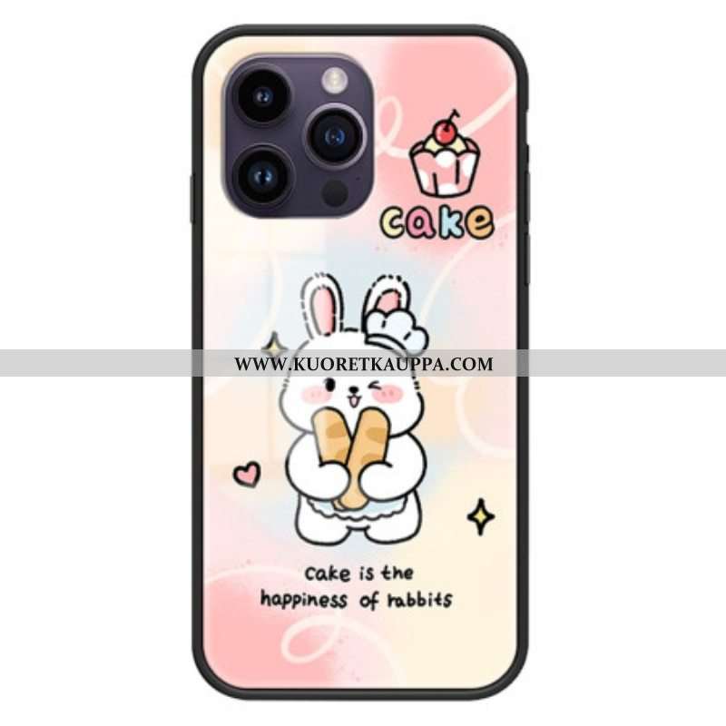 Kuori iPhone 15 Pro Max Happy Rabbit Tempered Glass