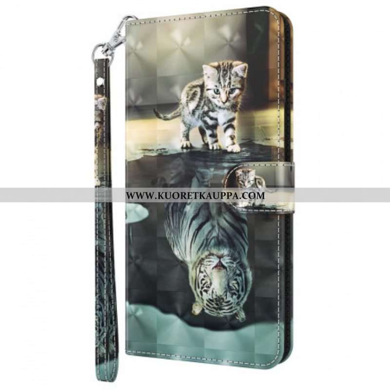 Nahkakotelo Moto E40 / E30 / E20 Ernest Tiikeri