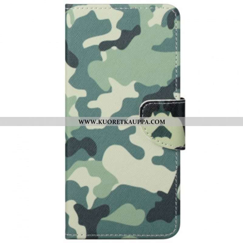 Nahkakotelo Moto G51 5G Sotilaallinen Naamiointi