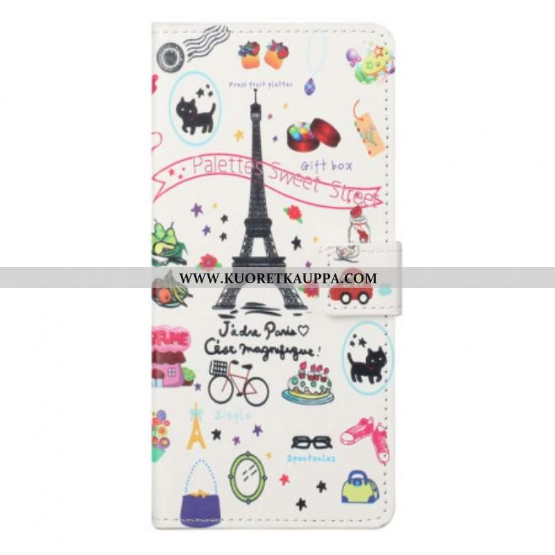 Nahkakotelo OnePlus Nord CE 2 5G Rakastunut Pariisi