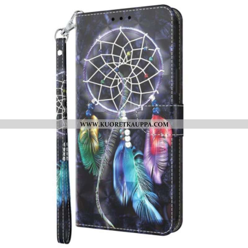 Nahkakotelo Samsung Galaxy A14 / A14 5G Suojaketju Kuori Hihna Dream Catcher