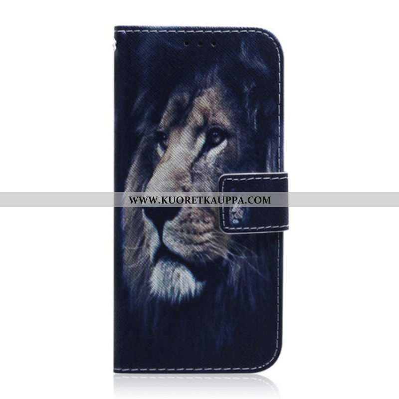 Nahkakotelo Samsung Galaxy S21 5G Unelma-leijona