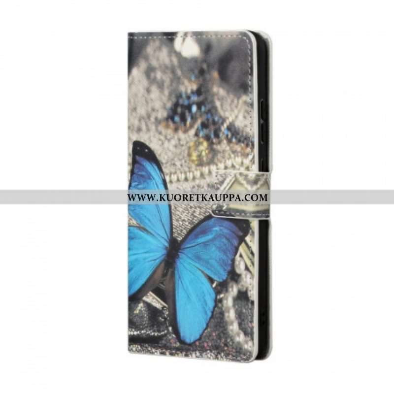 Nahkakotelo Samsung Galaxy S22 Plus 5G Butterfly Prestige Blue