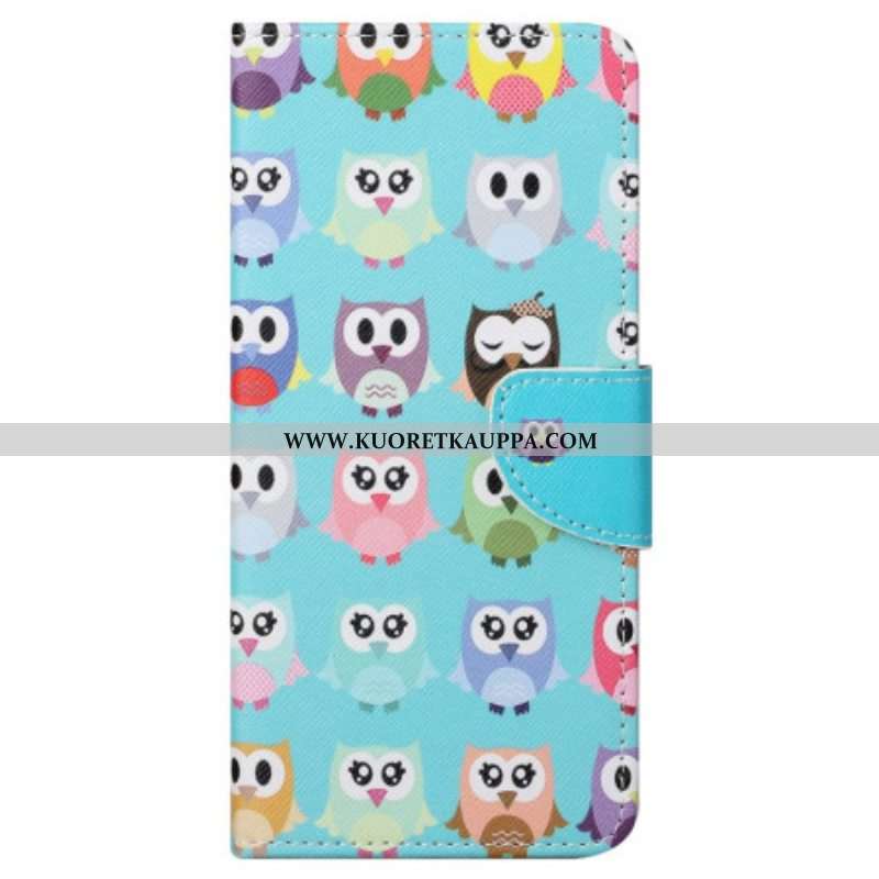 Nahkakotelo Samsung Galaxy S23 5G Pöllöt