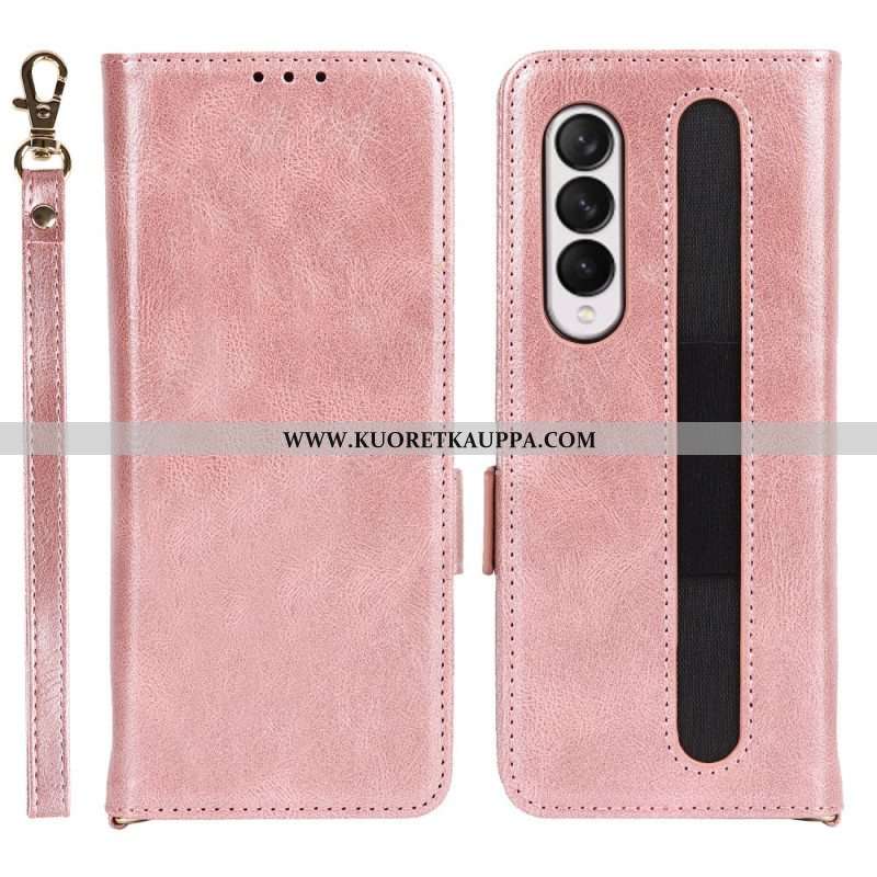 Nahkakotelo Samsung Galaxy Z Fold 3 5G Kotelot Flip Kaksikynäpidikkeen Läppä