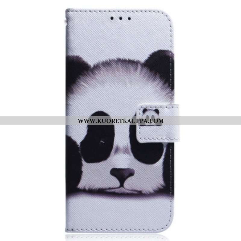 Nahkakotelo Xiaomi Redmi Note 12 5G Suojaketju Kuori Strappy Panda