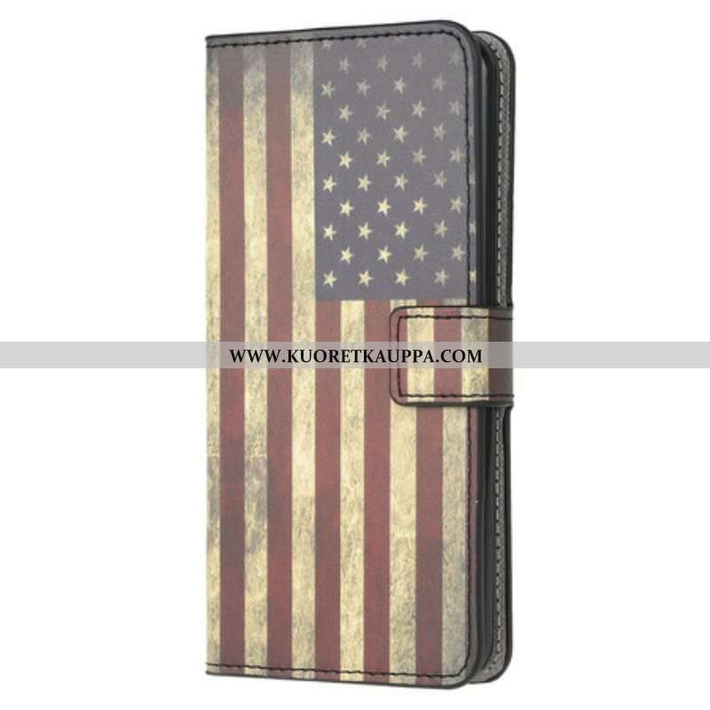 Nahkakotelo iPhone 13 Mini Yhdysvaltain Lippu