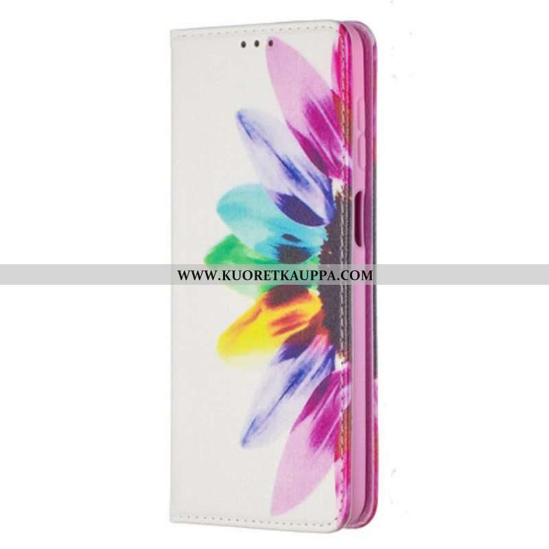 Puhelinkuoret Samsung Galaxy M12 / A12 Kotelot Flip Akvarelli Kukka