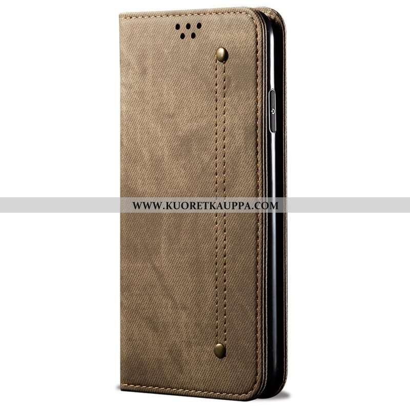 Puhelinkuoret Samsung Galaxy M52 5G Kotelot Flip Denim Kangas