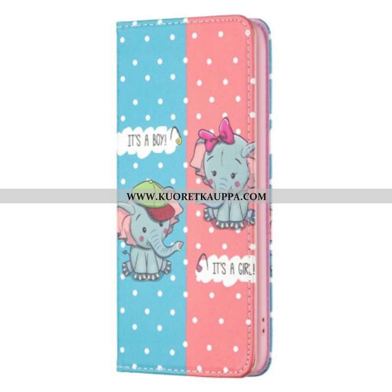 Puhelinkuoret iPhone 14 Pro Kotelot Flip Vauvat Norsut